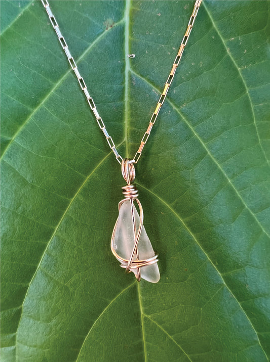 Sea Glass Necklace - 18" Chain