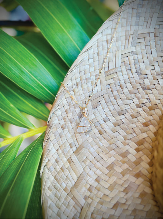 14 Kt Gold-Filled Necklace with Kauai Beach Glass Pendant